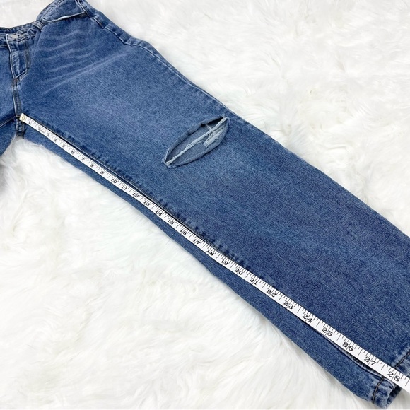 HIGH Waisted Distressed Mom Jeans Size Large - Picture 5 of 6